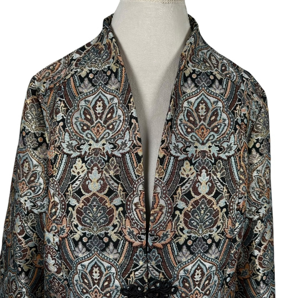 Soft Surroundings Venezia Paisley Metallic Jacket Elegant Evening Multi Size XL - Picture 10 of 11
